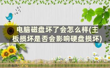 电脑磁盘坏了会怎么样(主板损坏是否会影响硬盘损坏)