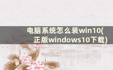 电脑系统怎么装win10(正版windows10下载)