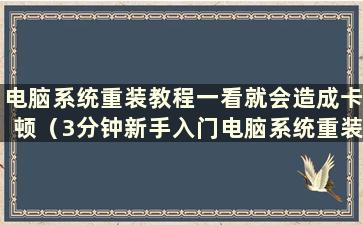 电脑系统重装教程一看就会造成卡顿（3分钟新手入门电脑系统重装教程）