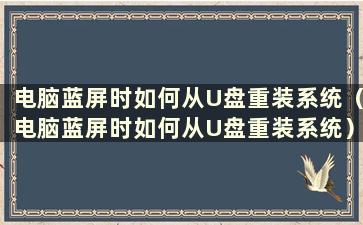 电脑蓝屏时如何从U盘重装系统（电脑蓝屏时如何从U盘重装系统）