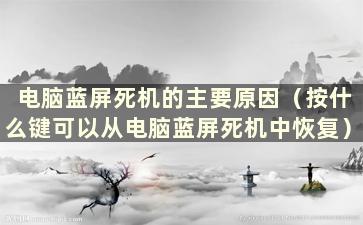 电脑蓝屏死机的主要原因（按什么键可以从电脑蓝屏死机中恢复）