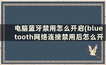 电脑蓝牙禁用怎么开启(bluetooth网络连接禁用后怎么开启)