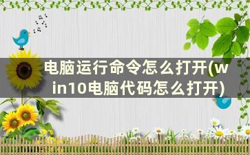 电脑运行命令怎么打开(win10电脑代码怎么打开)