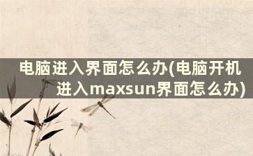 电脑进入界面怎么办(电脑开机进入maxsun界面怎么办)