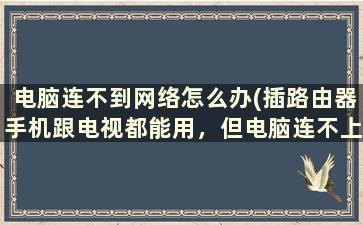 电脑连不到网络怎么办(插路由器手机跟电视都能用，但电脑连不上网)