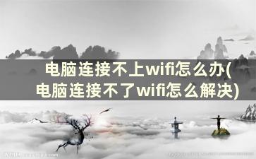 电脑连接不上wifi怎么办(电脑连接不了wifi怎么解决)