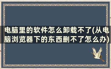 电脑里的软件怎么卸载不了(从电脑浏览器下的东西删不了怎么办)