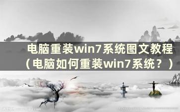 电脑重装win7系统图文教程（电脑如何重装win7系统？）