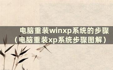 电脑重装winxp系统的步骤（电脑重装xp系统步骤图解）