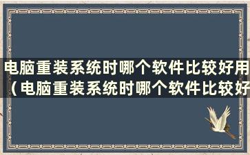 电脑重装系统时哪个软件比较好用（电脑重装系统时哪个软件比较好用）