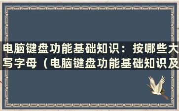 电脑键盘功能基础知识：按哪些大写字母（电脑键盘功能基础知识及手指位置）