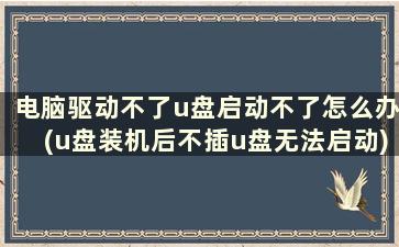 电脑驱动不了u盘启动不了怎么办(u盘装机后不插u盘无法启动)