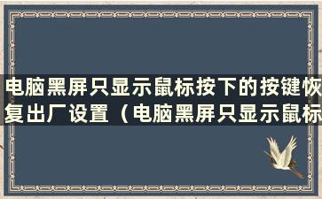 电脑黑屏只显示鼠标按下的按键恢复出厂设置（电脑黑屏只显示鼠标按下的按键恢复出厂设置）