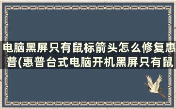 电脑黑屏只有鼠标箭头怎么修复惠普(惠普台式电脑开机黑屏只有鼠标怎么办)