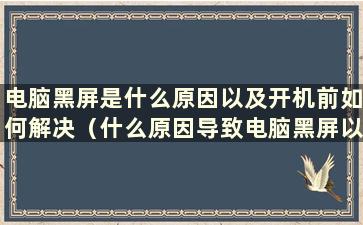 电脑黑屏是什么原因以及开机前如何解决（什么原因导致电脑黑屏以及如何解决）