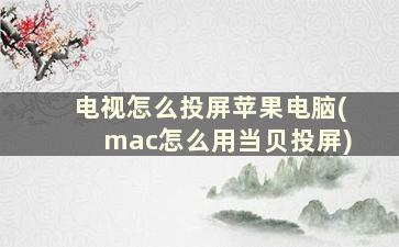 电视怎么投屏苹果电脑(mac怎么用当贝投屏)