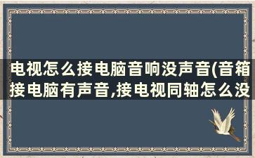 电视怎么接电脑音响没声音(音箱接电脑有声音,接电视同轴怎么没声音)