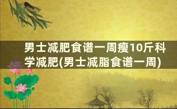 男士减肥食谱一周瘦10斤科学减肥(男士减脂食谱一周)