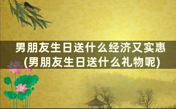 男朋友生日送什么经济又实惠(男朋友生日送什么礼物呢)