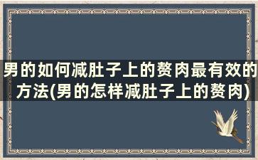 男的如何减肚子上的赘肉最有效的方法(男的怎样减肚子上的赘肉)