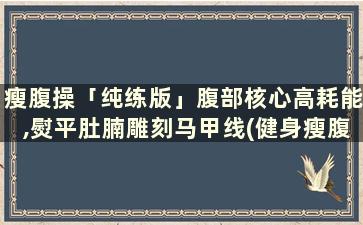 瘦腹操「纯练版」腹部核心高耗能,熨平肚腩雕刻马甲线(健身瘦腹操)