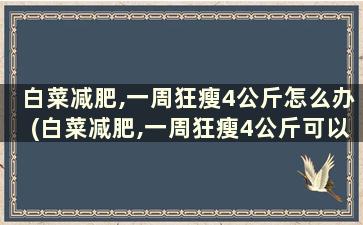 白菜减肥,一周狂瘦4公斤怎么办(白菜减肥,一周狂瘦4公斤可以吗)