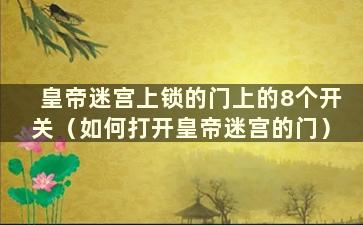 皇帝迷宫上锁的门上的8个开关（如何打开皇帝迷宫的门）