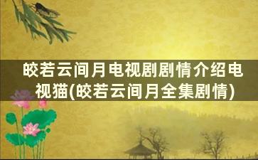 皎若云间月电视剧剧情介绍电视猫(皎若云间月全集剧情)