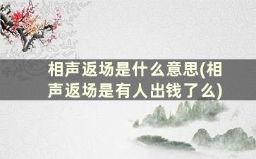 相声返场是什么意思(相声返场是有人出钱了么)