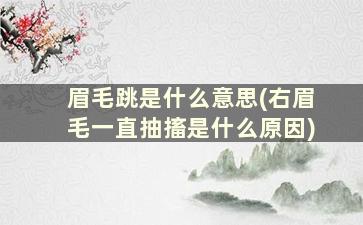 眉毛跳是什么意思(右眉毛一直抽搐是什么原因)