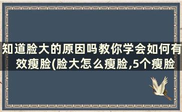 知道脸大的原因吗教你学会如何有效瘦脸(脸大怎么瘦脸,5个瘦脸小妙招送给你)