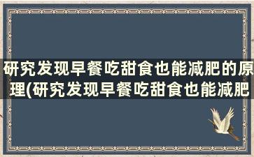 研究发现早餐吃甜食也能减肥的原理(研究发现早餐吃甜食也能减肥的原理)