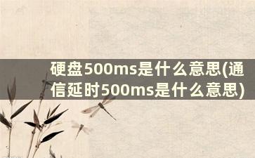 硬盘500ms是什么意思(通信延时500ms是什么意思)