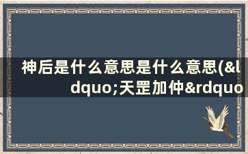 神后是什么意思是什么意思(“天罡加仲”又是什么意思)