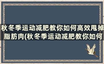 秋冬季运动减肥教你如何高效甩掉脂肪肉(秋冬季运动减肥教你如何高效甩掉脂肪粒)