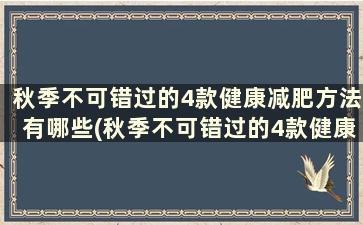 秋季不可错过的4款健康减肥方法有哪些(秋季不可错过的4款健康减肥方法)