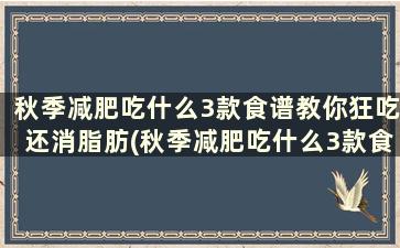 秋季减肥吃什么3款食谱教你狂吃还消脂肪(秋季减肥吃什么3款食谱教你狂吃还消脂)