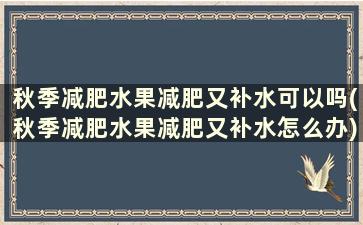 秋季减肥水果减肥又补水可以吗(秋季减肥水果减肥又补水怎么办)