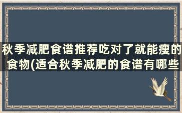 秋季减肥食谱推荐吃对了就能瘦的食物(适合秋季减肥的食谱有哪些呢)