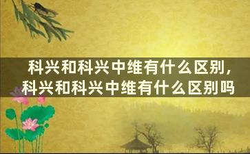 科兴和科兴中维有什么区别,科兴和科兴中维有什么区别吗