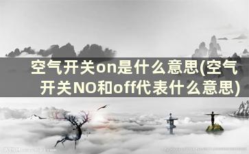 空气开关on是什么意思(空气开关NO和off代表什么意思)