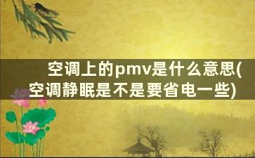 空调上的pmv是什么意思(空调静眠是不是要省电一些)