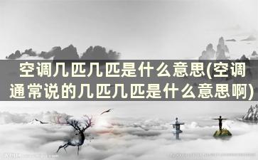 空调几匹几匹是什么意思(空调通常说的几匹几匹是什么意思啊)