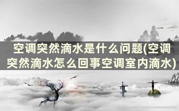 空调突然滴水是什么问题(空调突然滴水怎么回事空调室内滴水)