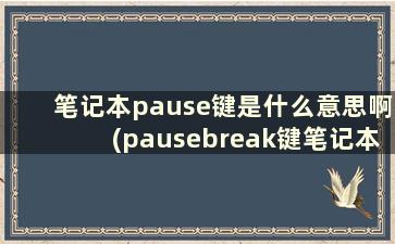 笔记本pause键是什么意思啊(pausebreak键笔记本)