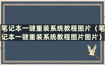 笔记本一键重装系统教程图片（笔记本一键重装系统教程图片图片）