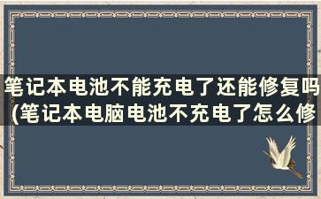 笔记本电池不能充电了还能修复吗(笔记本电脑电池不充电了怎么修复)