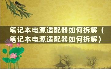 笔记本电源适配器如何拆解（笔记本电源适配器如何拆解）