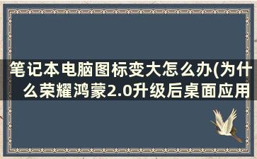 笔记本电脑图标变大怎么办(为什么荣耀鸿蒙2.0升级后桌面应用变大)