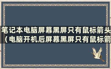 笔记本电脑屏幕黑屏只有鼠标箭头（电脑开机后屏幕黑屏只有鼠标箭头）